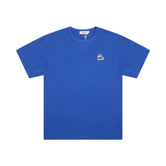 Blue Maison Kitsune Fox Embroidered Short-Sleeved Shirt - Picture 1 of 5